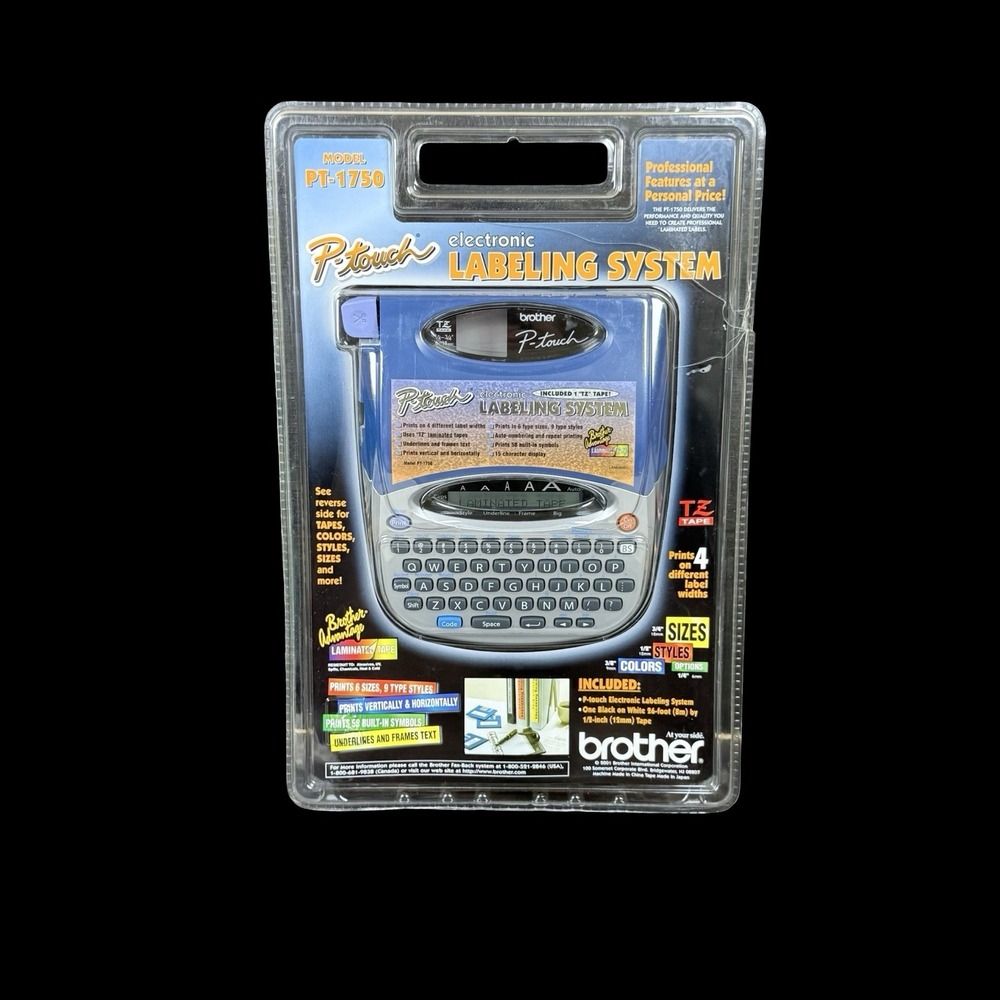 Brother P-Touch Label Maker PT-1750 Electronic Labeling System Missing Tape READ